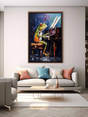 Frog Piano Modern Art Canvas Art Print