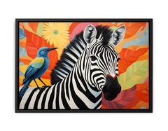 Zebra Bird Modern Art Canvas Art Print