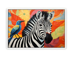 Zebra Bird Modern Art Canvas Art Print