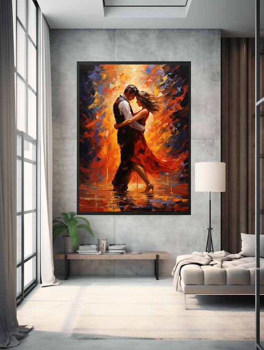 Dancing Couple Modern Art Canvas Art Print