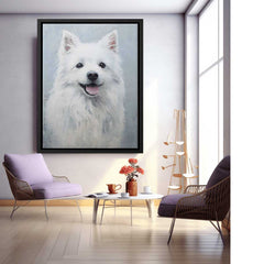 White Dog Modern Canvas Painting