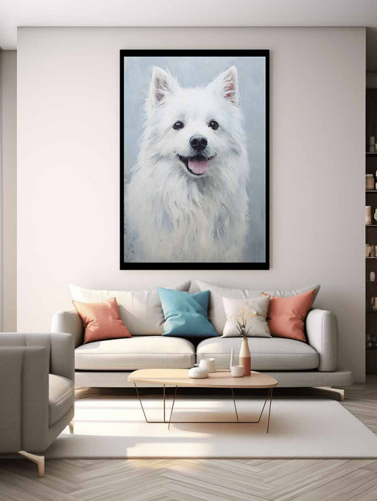 White Dog Modern Canvas Painting