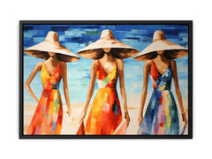 Modern Art Three Bikini Ladies Canvas Art Print