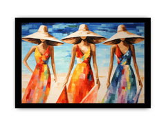 Modern Art Three Bikini Ladies Canvas Art Print
