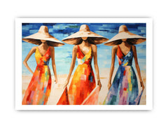 Modern Art Three Bikini Ladies Canvas Art Print
