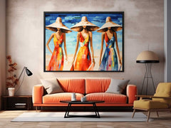 Modern Art Three Bikini Ladies Canvas Art Print