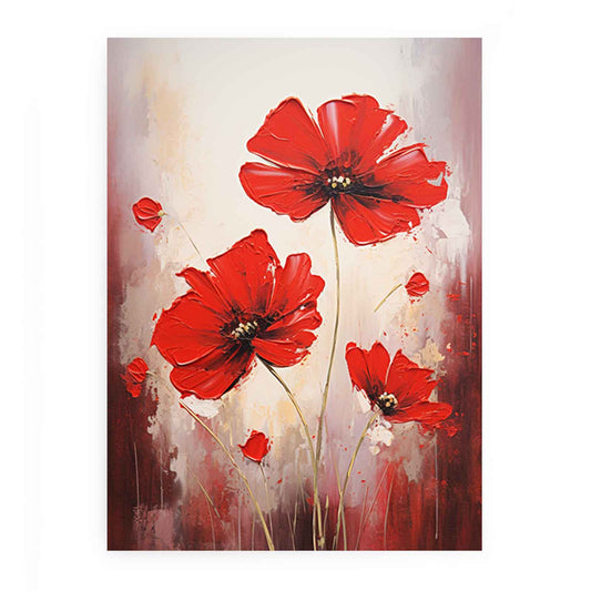 Red Flowers Canvas Painting