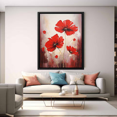 Red Flowers Canvas Painting