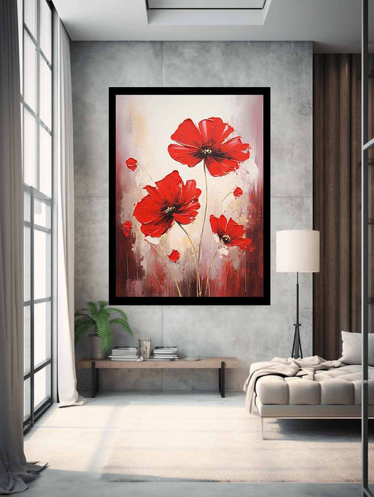 Red Flowers Canvas Painting