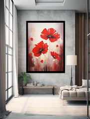 Red Flowers Canvas Painting