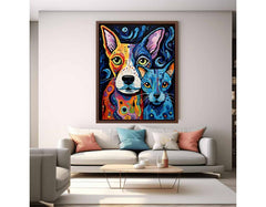 Two Dogs Canvas Painting