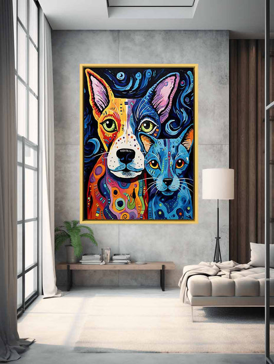 Two Dogs Canvas Painting