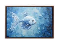 Blue Fish Canvas Painting Print