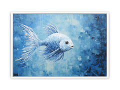 Blue Fish Canvas Painting Print