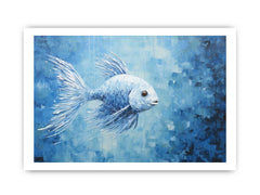 Blue Fish Canvas Painting Print