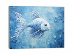 Blue Fish Canvas Painting Print