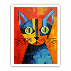 Red Cat Canvas Painting
