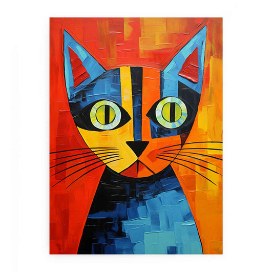 Red Cat Canvas Painting