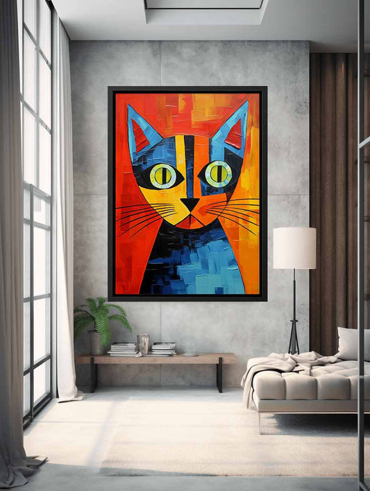Red Cat Canvas Painting
