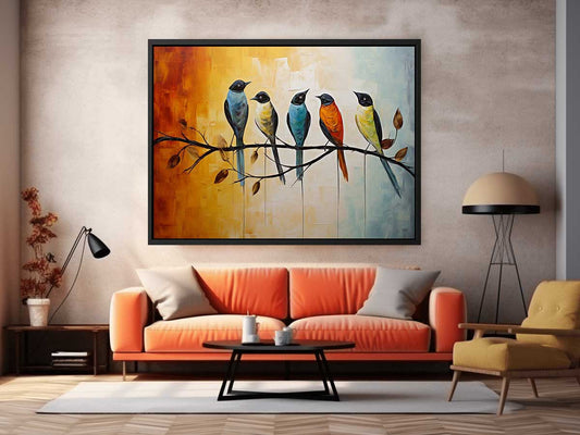 Bird on Branch Canvas Painting