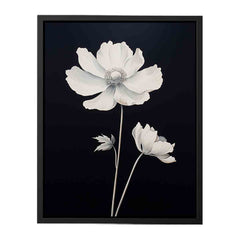 Black White Flower Canvas Art Print