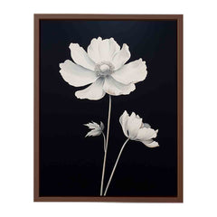 Black White Flower Canvas Art Print