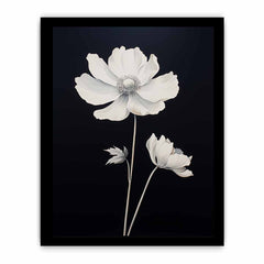 Black White Flower Canvas Art Print