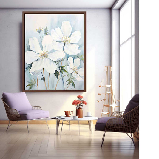 White Flower Canvas Art Print