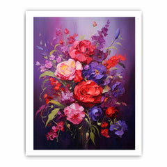 Purple Red Flower Canvas Art Print