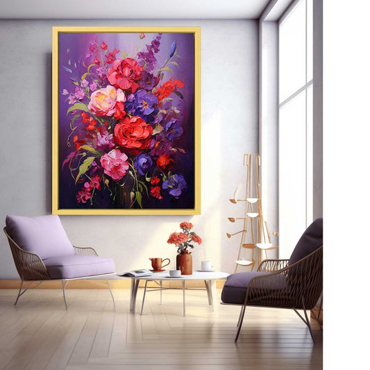 Purple Red Flower Canvas Art Print