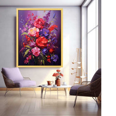 Purple Red Flower Canvas Art Print