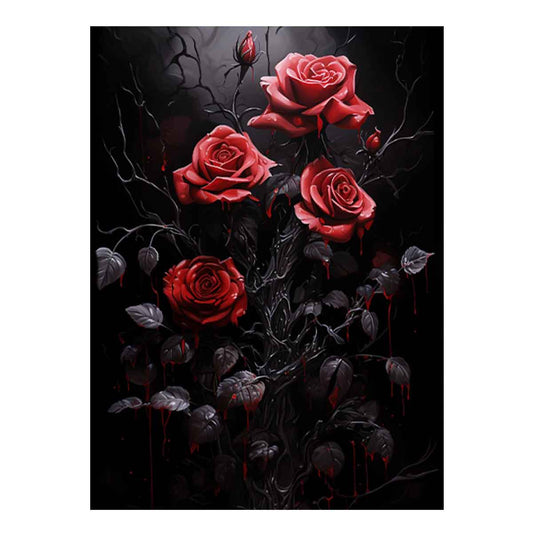 Black Roses Flower Canvas Art Print
