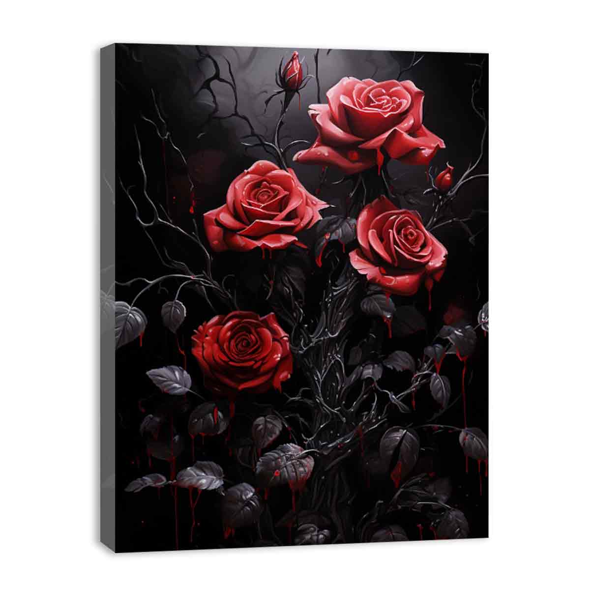 Black Roses Flower Canvas Art Print