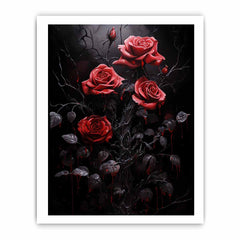 Black Roses Flower Canvas Art Print