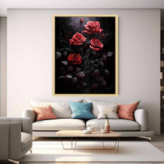 Black Roses Flower Canvas Art Print