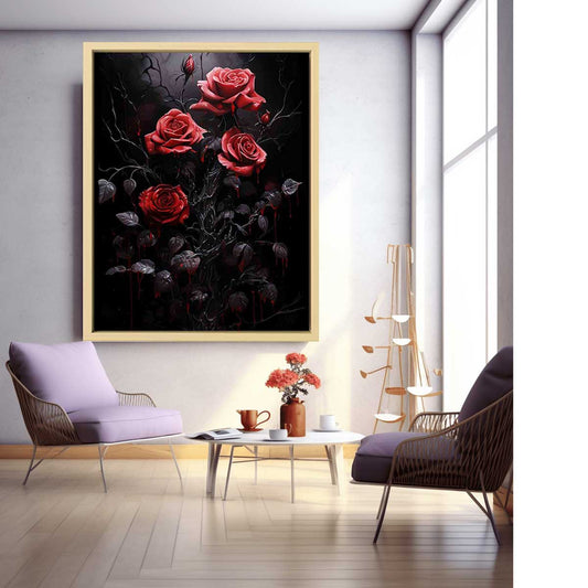 Black Roses Flower Canvas Art Print