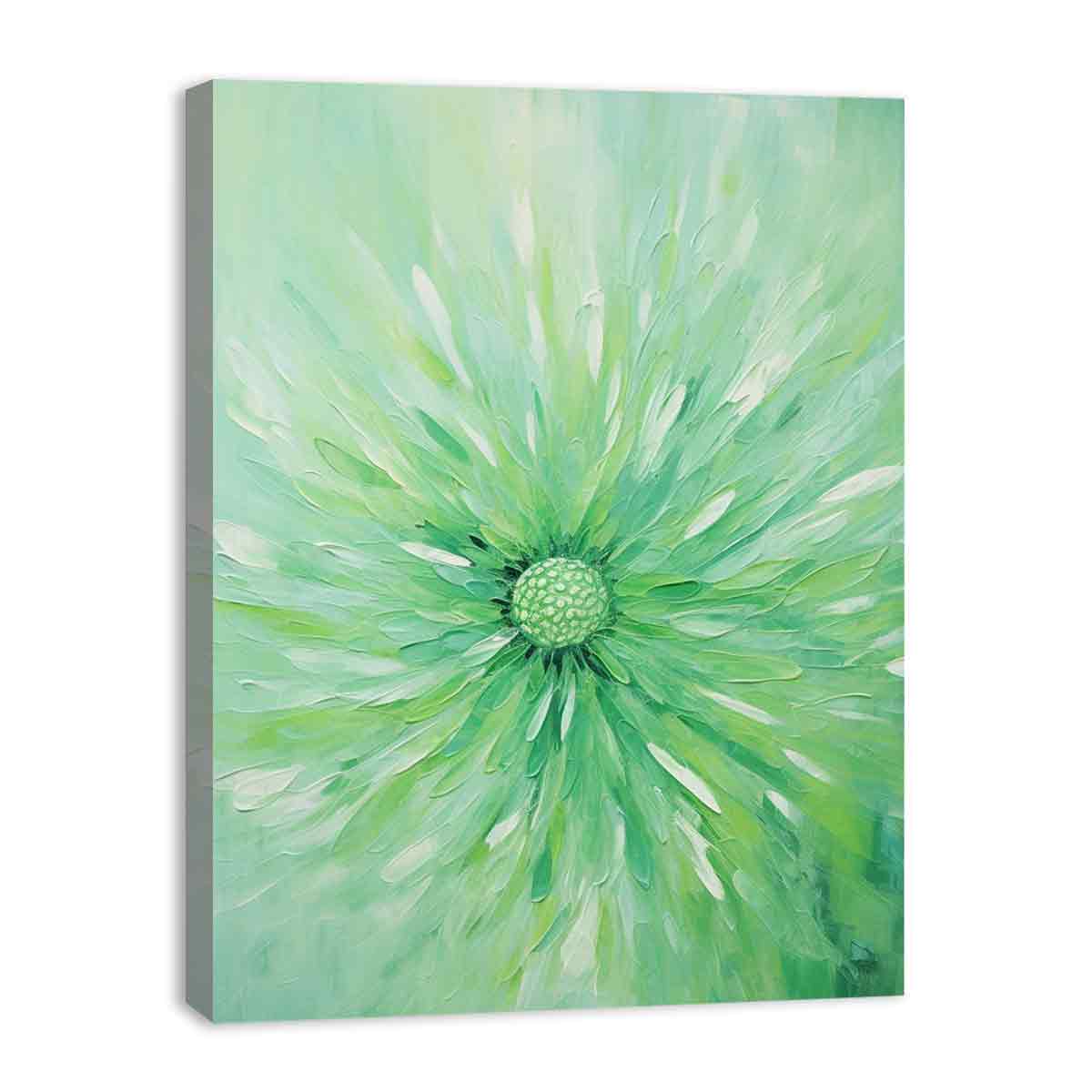 Green Flower Canvas Art Painting