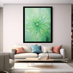 Green Flower Canvas Art Painting