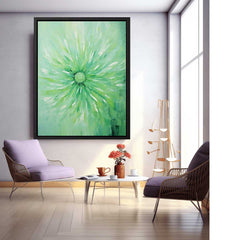 Green Flower Canvas Art Painting