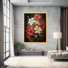 White Red Flower Canvas Art Print