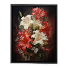 White Red Flower Canvas Art Print
