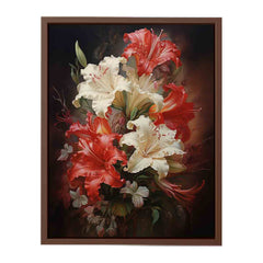 White Red Flower Canvas Art Print