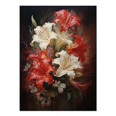 White Red Flower Canvas Art Print