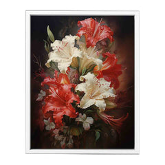 White Red Flower Canvas Art Print
