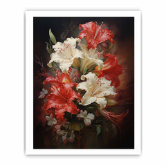 White Red Flower Canvas Art Print