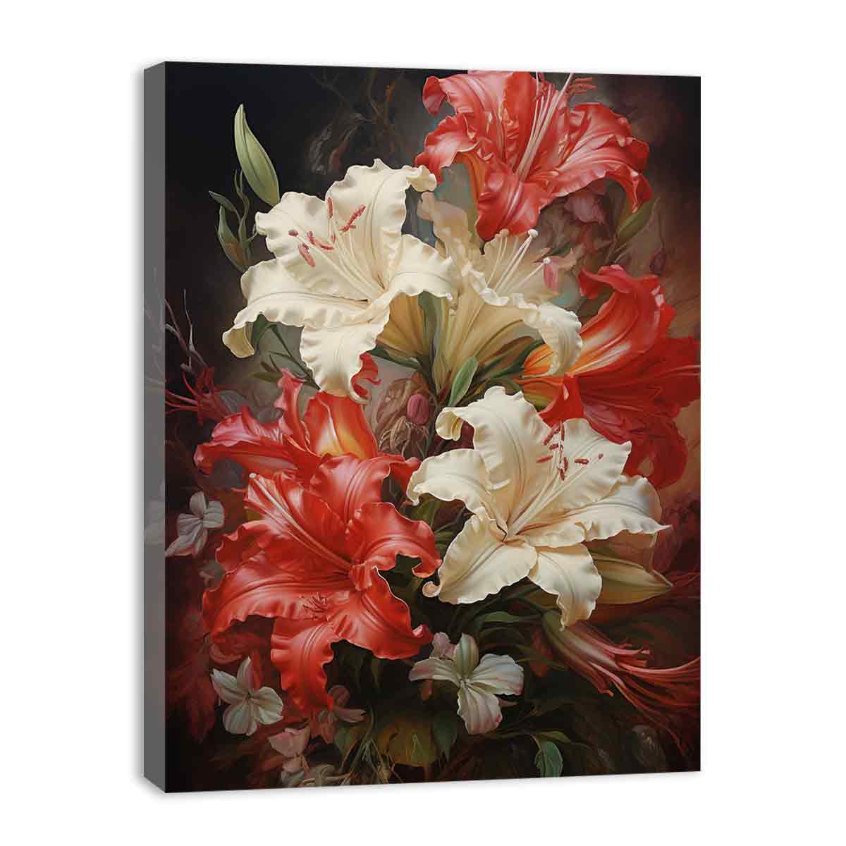 White Red Flower Canvas Art Print