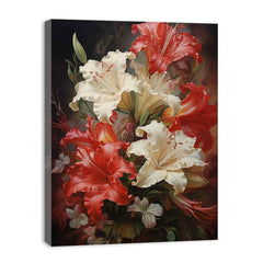 White Red Flower Canvas Art Print