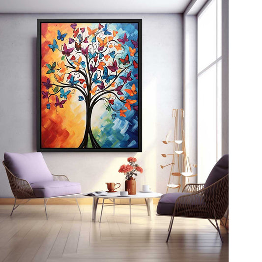 Butterfly Tree Canvas Art Print Painting