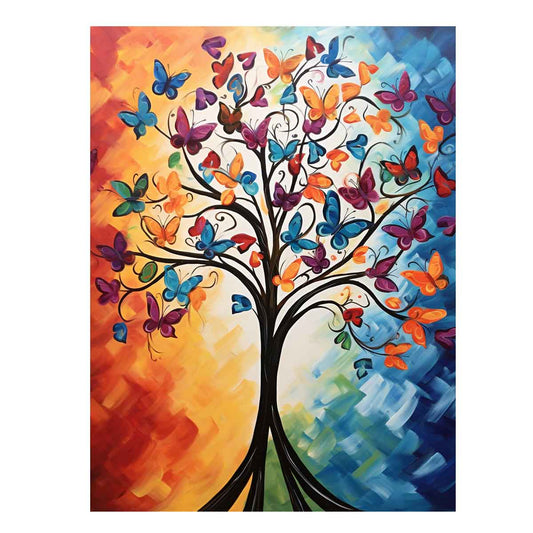 Butterfly Tree Canvas Art Print Painting