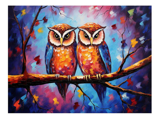 Two Owls Canvas Painting